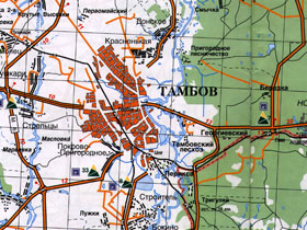 Карта Тамбова. Фото: auto-izhevsk.narod.ru