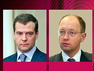 Медведев и Яценюк. Фото: dt.ua