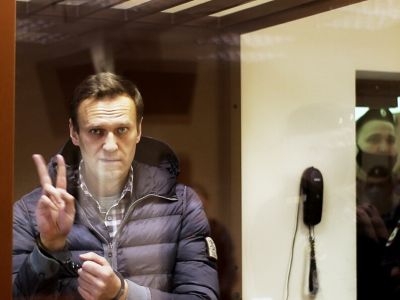 Алексей Навальный в зале суда, 20.02.21. Фото: Пресс-служба Бабушкинского суда
