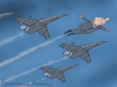 В полет со "стерхами". Карикатура С.Елкина: t.me/kremlin_mother_expert