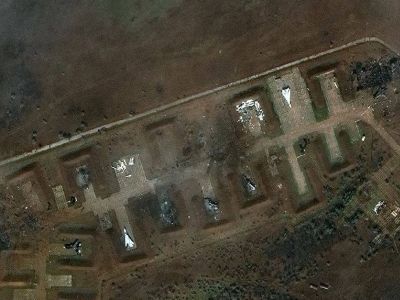 Спутниковый снимок аэродрома в Новофедоровке от Maxar Technologies: "Радио Свобода"